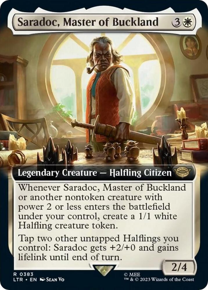 Saradoc, Master of Buckland 383 (Universes Beyond: The Lord of the Rings: Tales of Middle-earth)  - Extended Art | Good Games North
