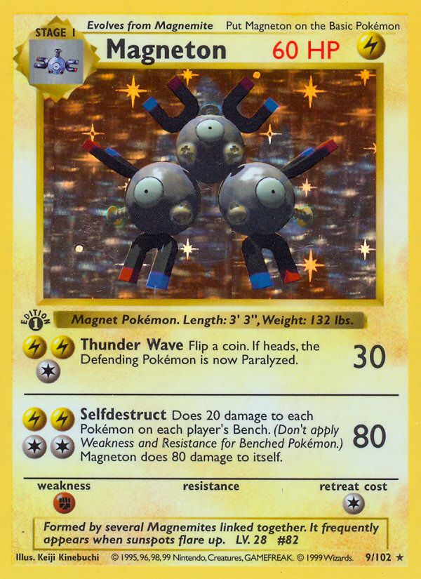 Magneton (9/102) (Shadowless) [Base Set 1st Edition] | Good Games North