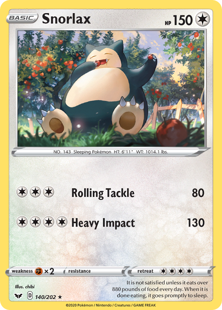 Snorlax (140/202) [Sword & Shield: Base Set] | Good Games North