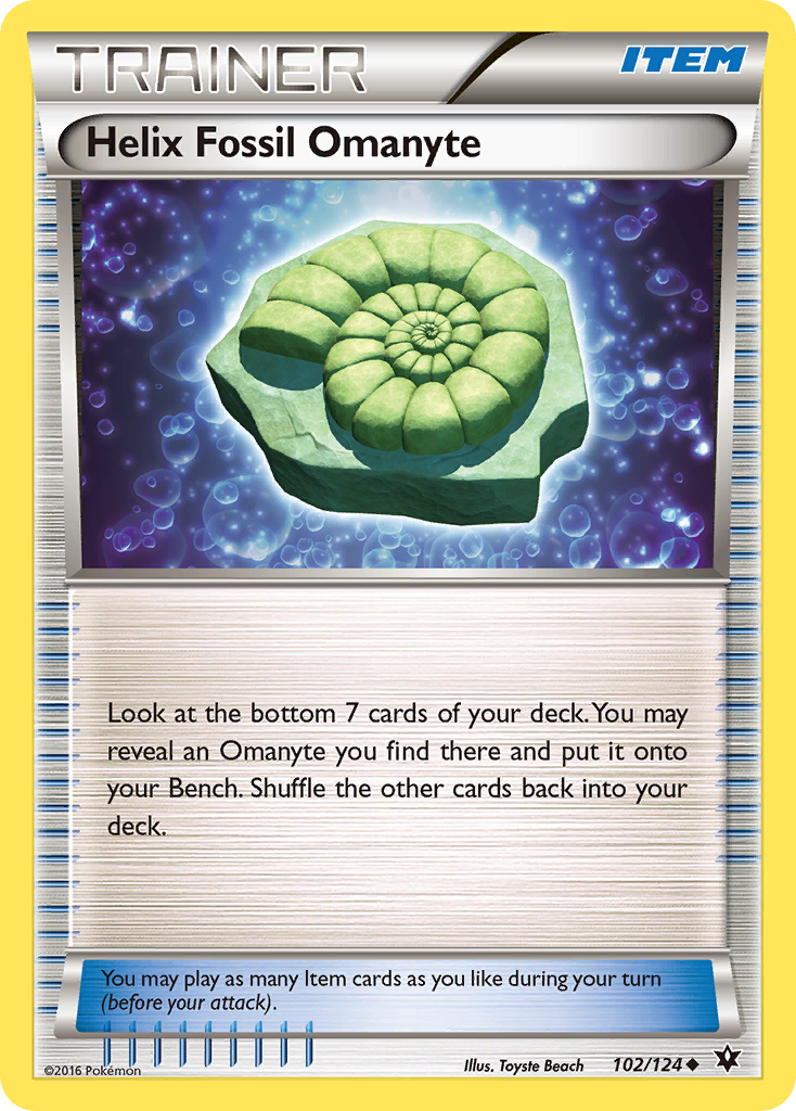 Helix Fossil Omanyte (102/124) [XY: Fates Collide] | Good Games North