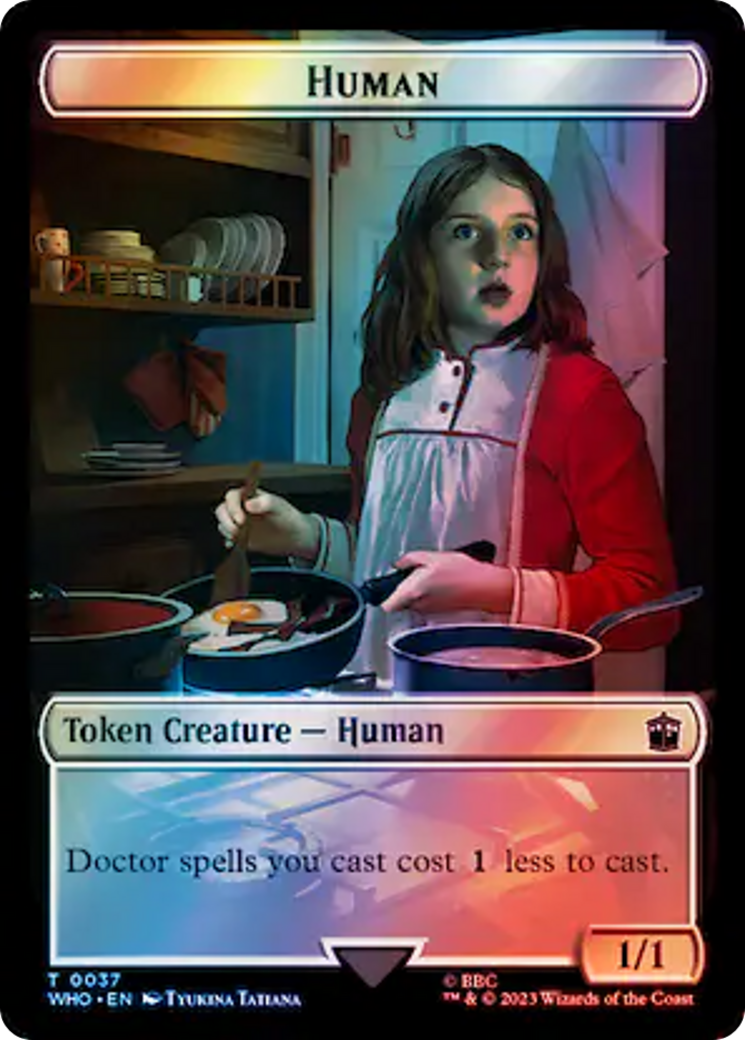 Human (0037) // Mark of the Rani Double-Sided Token (Surge Foil) [Doctor Who Tokens] | Good Games North