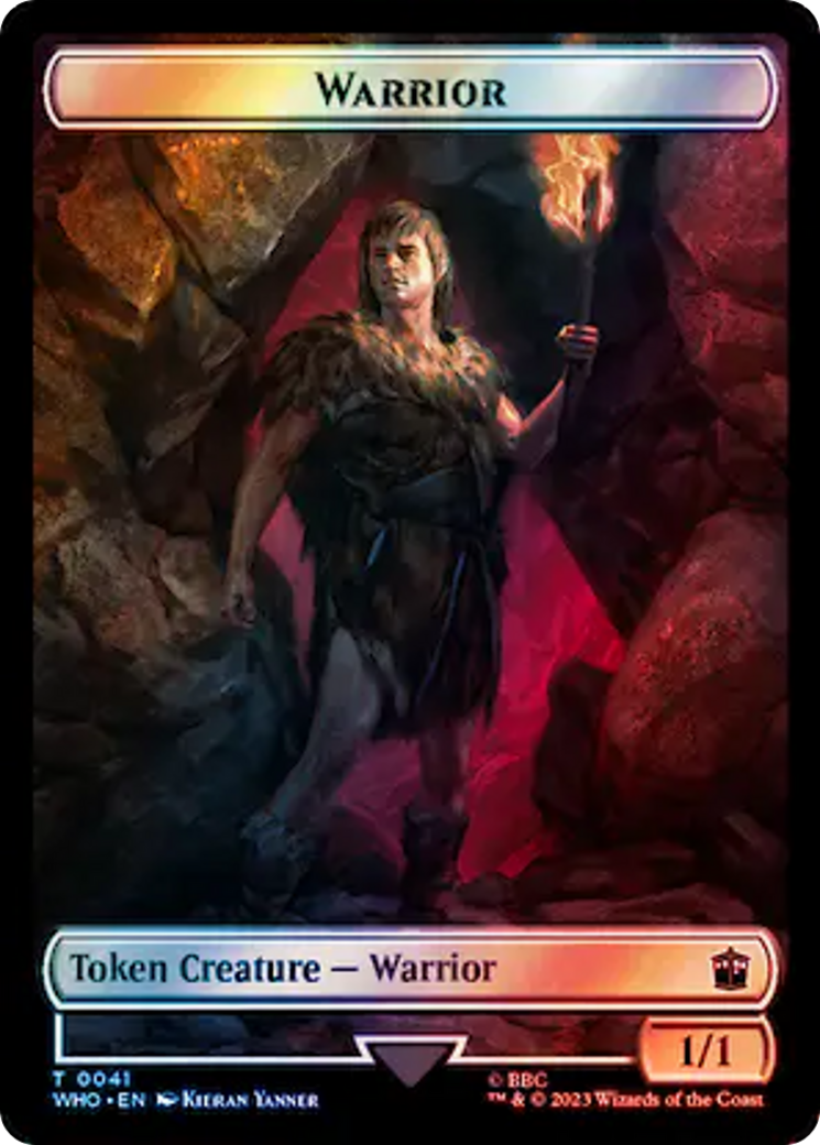 Warrior // Treasure (0061) Double-Sided Token (Surge Foil) [Doctor Who Tokens] | Good Games North