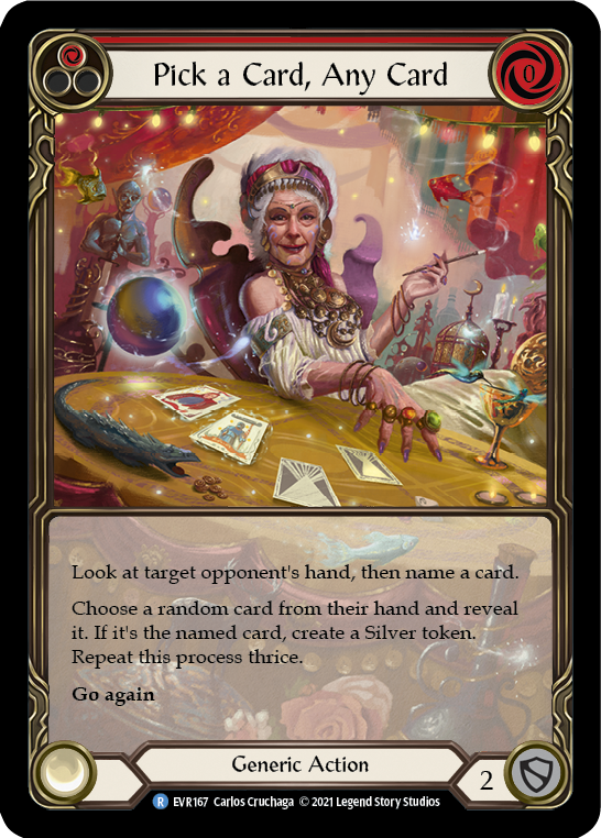 Pick a Card, Any Card (Red) [EVR167] (Everfest)  1st Edition Extended Art Rainbow Foil | Good Games North