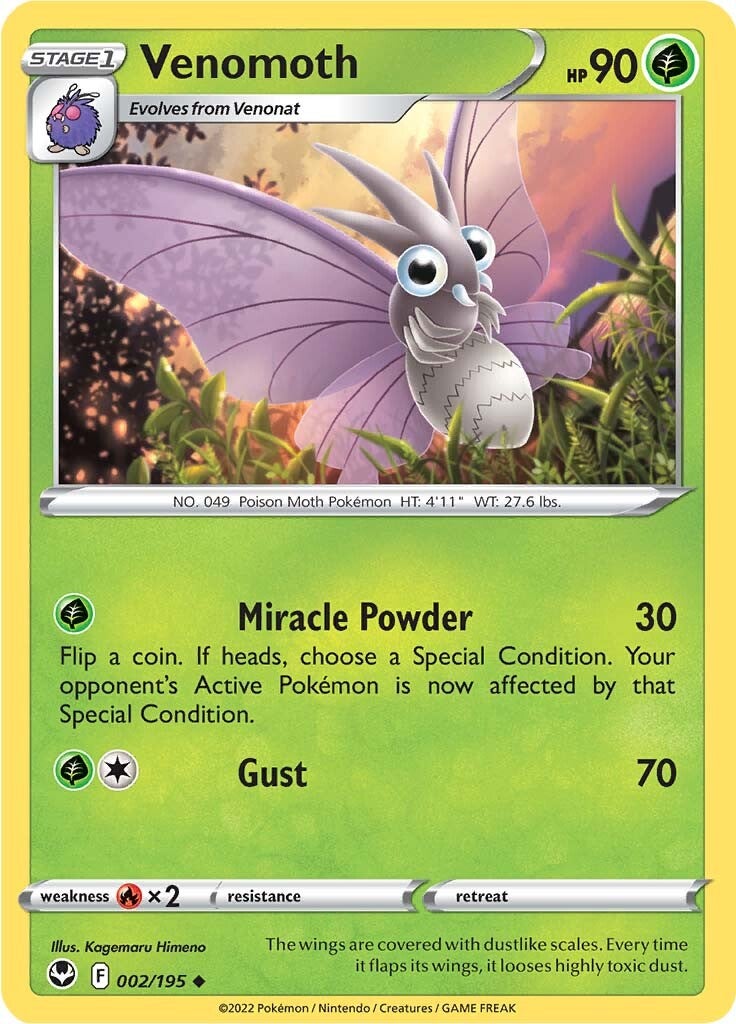 Venomoth (002/195) [Sword & Shield: Silver Tempest] | Good Games North