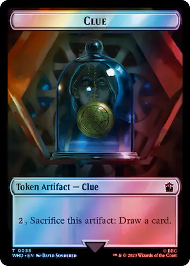 Human (0038) // Clue (0055) Double-Sided Token (Surge Foil) [Doctor Who Tokens] | Good Games North