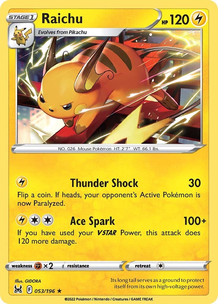 Raichu (053/196) [Sword & Shield: Lost Origin] | Good Games North