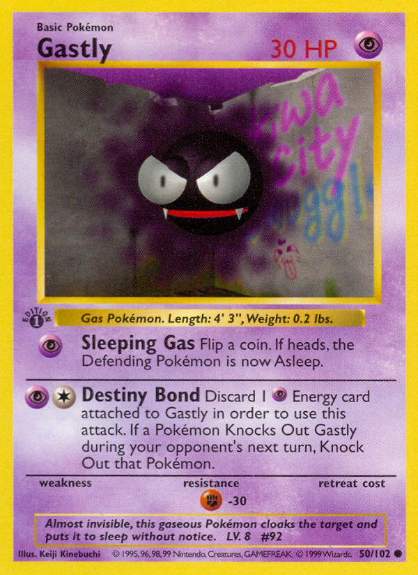 Gastly (50/102) (Shadowless) [Base Set 1st Edition] | Good Games North