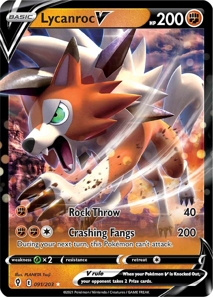 Lycanroc V (091/203) [Sword & Shield: Evolving Skies] | Good Games North