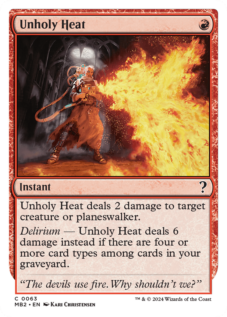 Unholy Heat (White Border) [Mystery Booster 2] | Good Games North