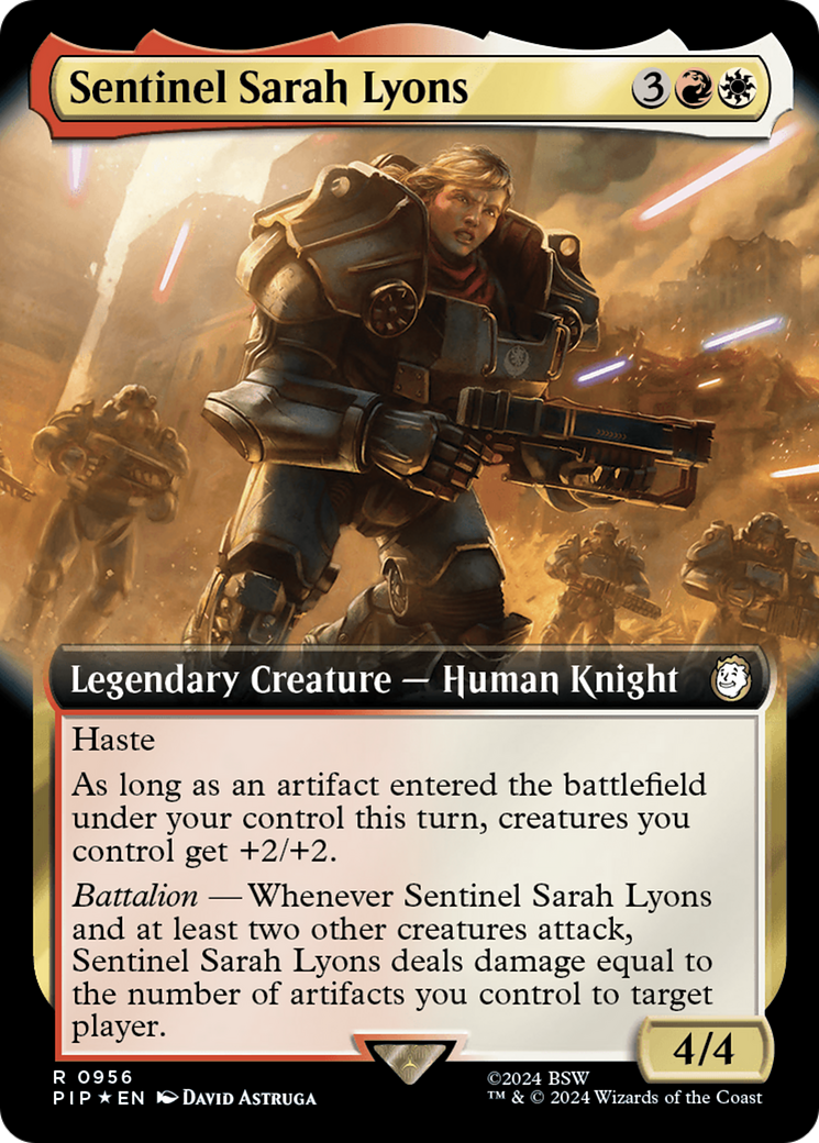 Sentinel Sarah Lyons (Extended Art) (Surge Foil) [Fallout] | Good Games North