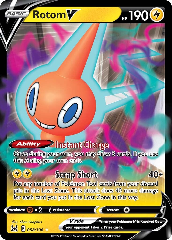 Rotom V (058/196) [Sword & Shield: Lost Origin] | Good Games North