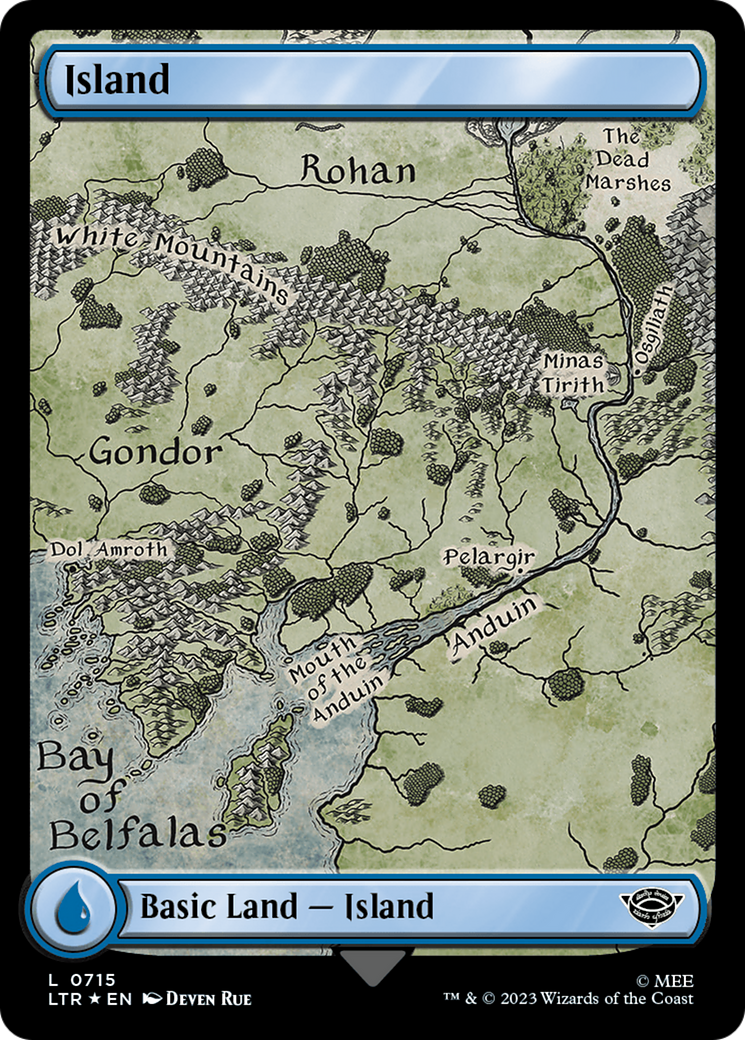 Island (0715) (Surge Foil) [The Lord of the Rings: Tales of Middle-Earth] | Good Games North