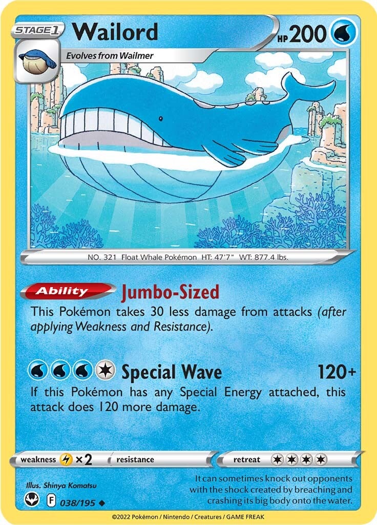 Wailord (038/195) [Sword & Shield: Silver Tempest] | Good Games North