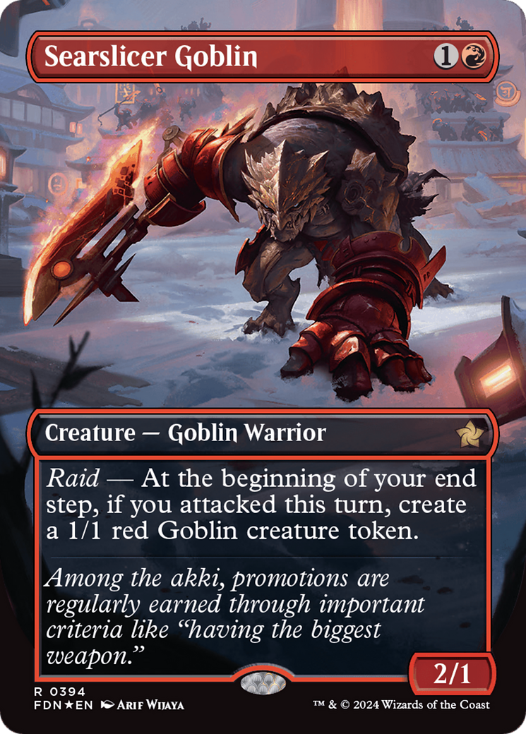Searslicer Goblin (Borderless) (Mana Foil) [Foundations] | Good Games North