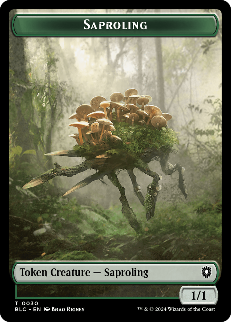 Saproling // Treasure Double-Sided Token [Bloomburrow Commander Tokens] | Good Games North