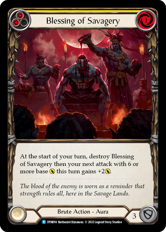 Blessing of Savagery (Yellow) [DYN014] (Dynasty) | Good Games North