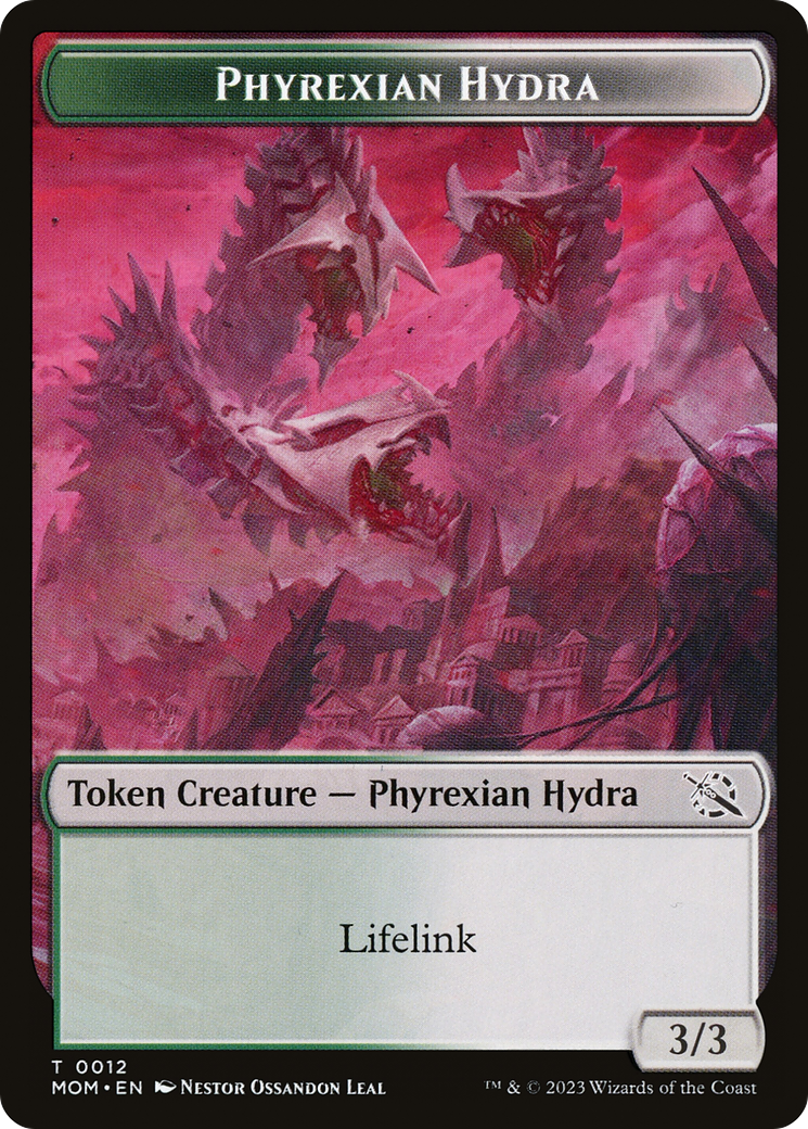 Treasure (20) // Phyrexian Hydra (12) Double-Sided Token [March of the Machine Tokens] | Good Games North