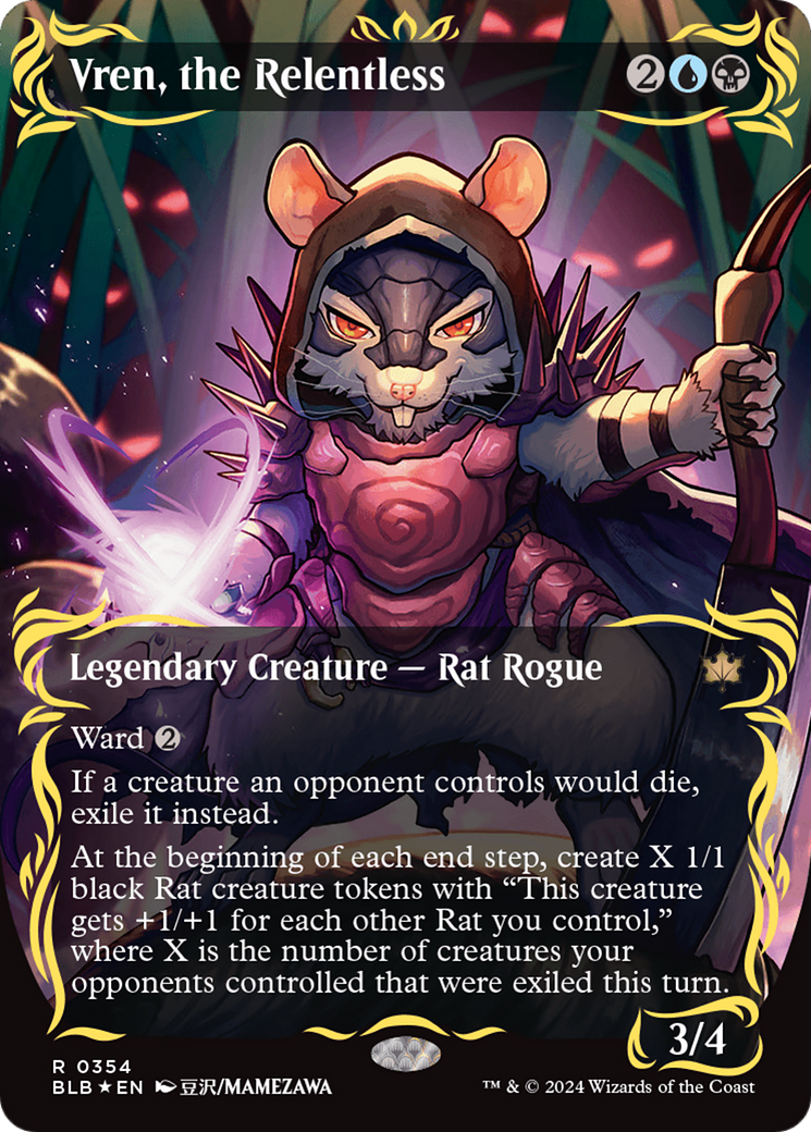 Vren, the Relentless (Borderless) (Raised Foil) [Bloomburrow] | Good Games North