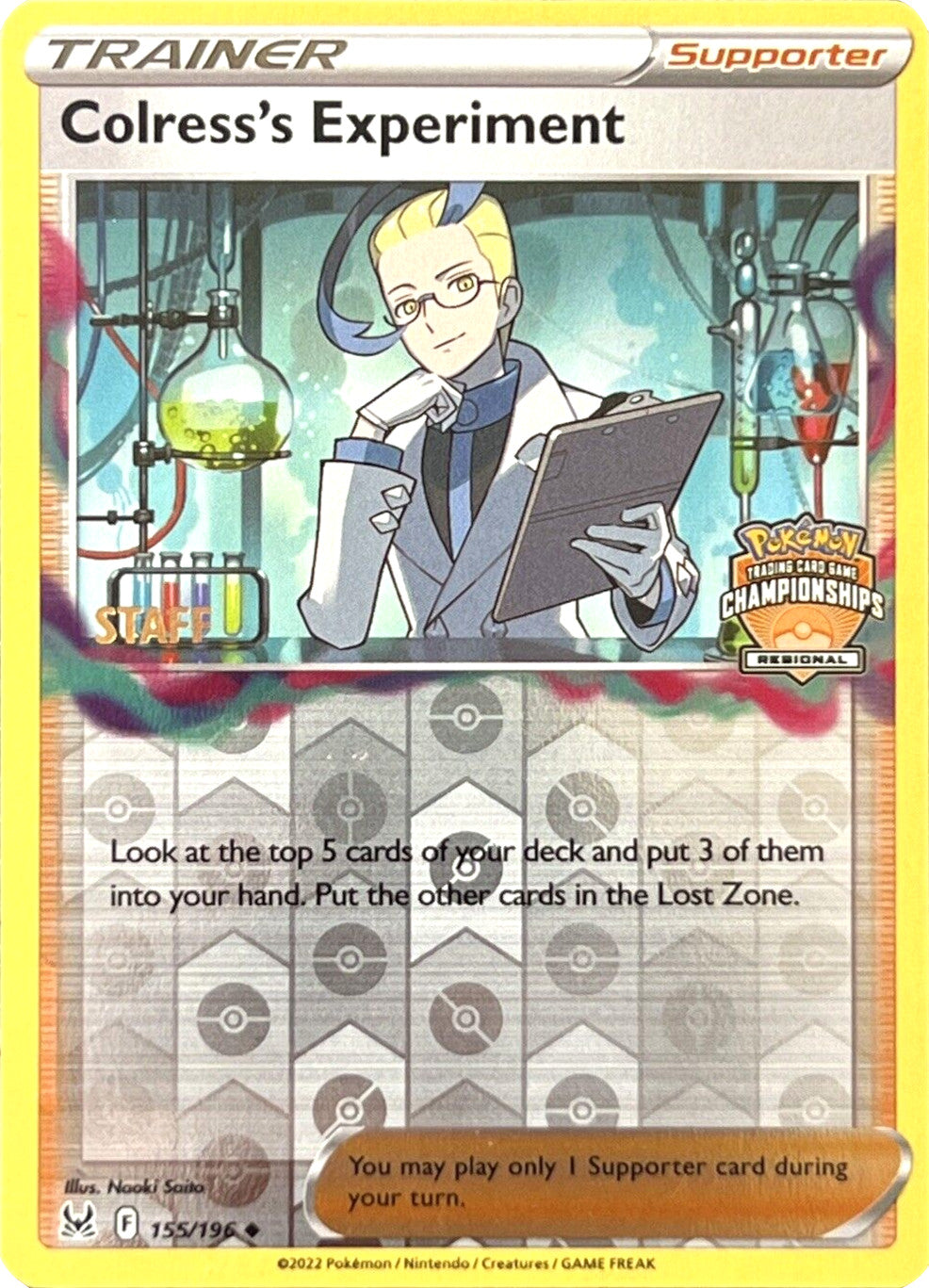 Colress's Experiment (Regional Championships) (Staff) [Sword & Shield: Lost Origin] | Good Games North