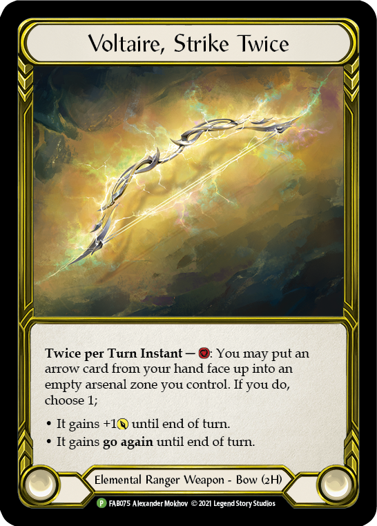 Voltaire, Strike Twice (Golden) [FAB075] (Promo)  Cold Foil | Good Games North