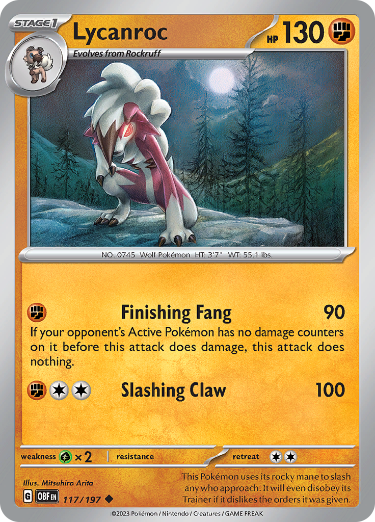 Lycanroc (117/197) [Scarlet & Violet: Obsidian Flames] | Good Games North