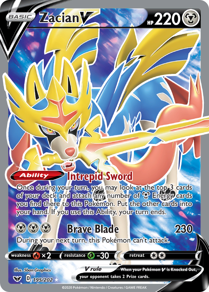Zacian V (195/202) [Sword & Shield: Base Set] | Good Games North