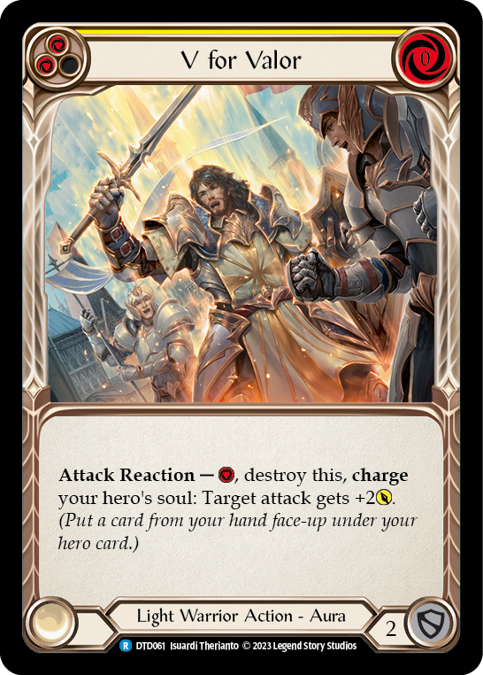 V for Valor (Yellow) [DTD061] (Dusk Till Dawn)  Rainbow Foil | Good Games North