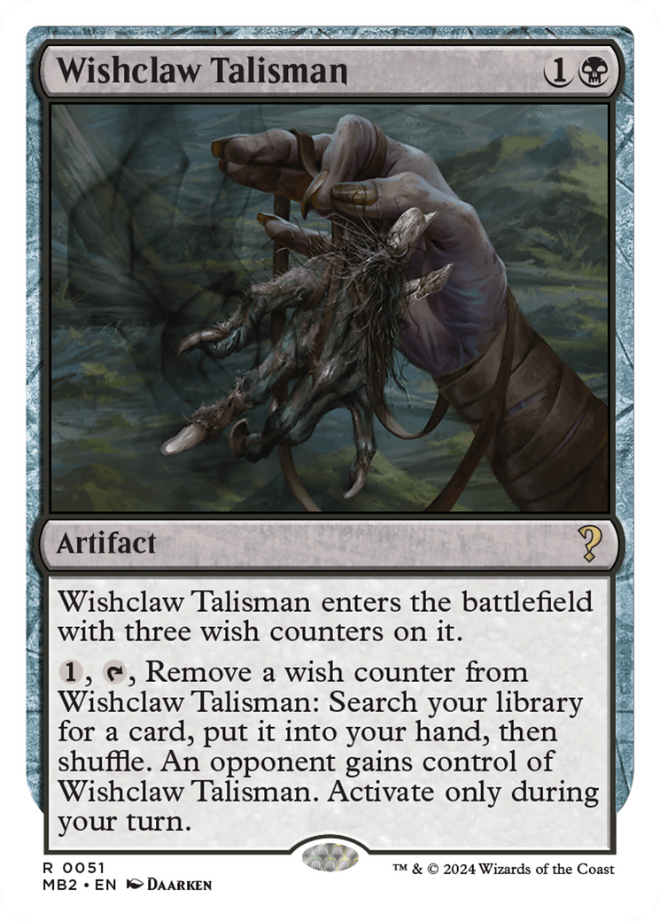 Wishclaw Talisman (White Border) [Mystery Booster 2] | Good Games North