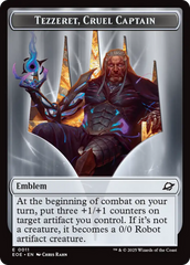 Robot // Emblem - Tezzeret, Cruel Captain Double-Sided Token [Edge of Eternities Tokens] | Good Games North