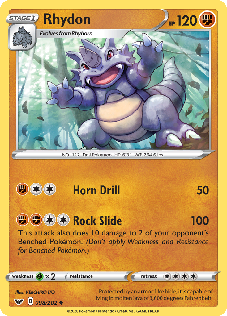 Rhydon (098/202) [Sword & Shield: Base Set] | Good Games North