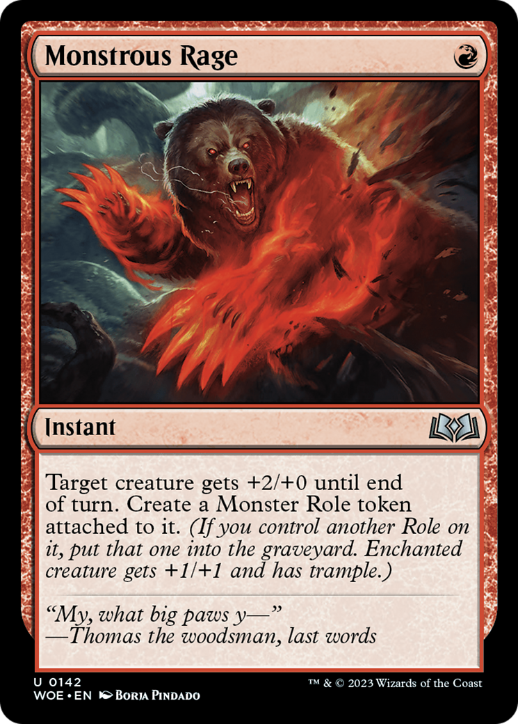 Monstrous Rage [Wilds of Eldraine] | Good Games North
