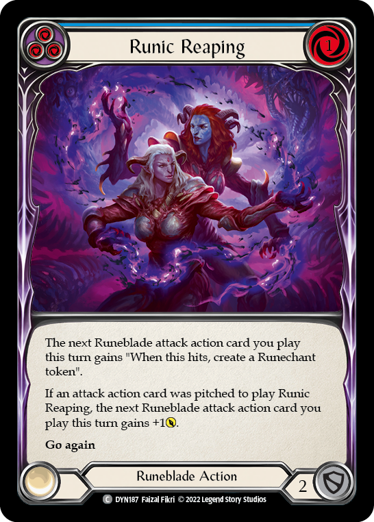 Runic Reaping (Blue) [DYN187] (Dynasty)  Rainbow Foil | Good Games North