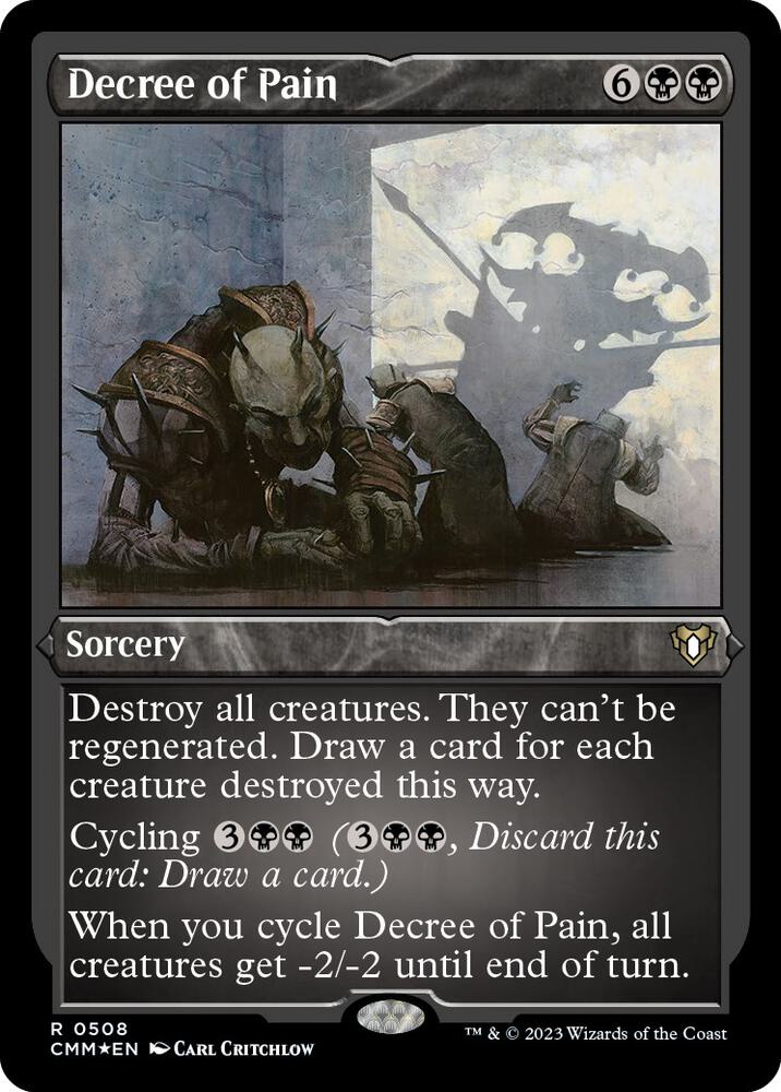Decree of Pain Foil Etched (Commander Masters)  - Foil | Good Games North