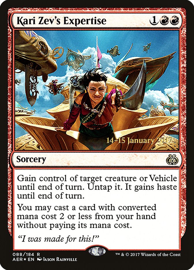 Kari Zev's Expertise [Aether Revolt Prerelease Promos] | Good Games North
