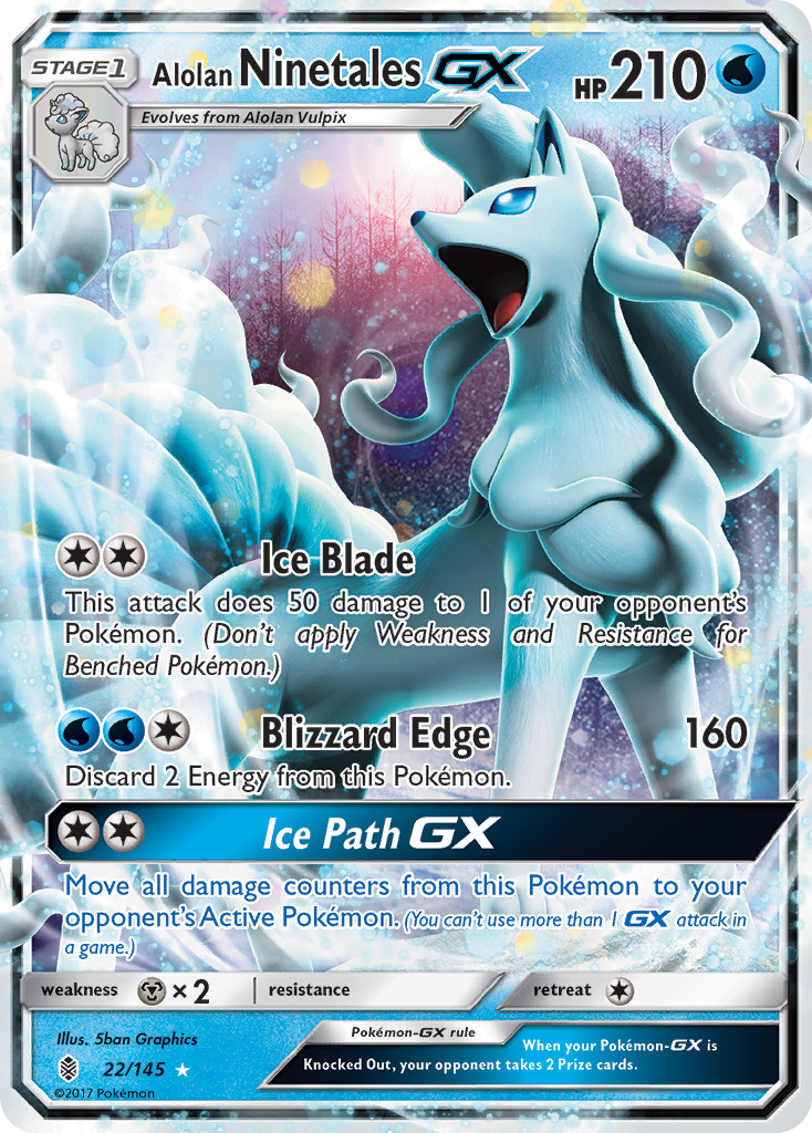 Alolan Ninetales GX (22/145) [Sun & Moon: Guardians Rising] | Good Games North