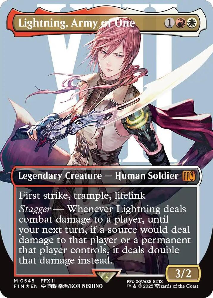 Lightning Army of One 0545 Borderless Surge Foil (FINAL FANTASY)  - Foil | Good Games North
