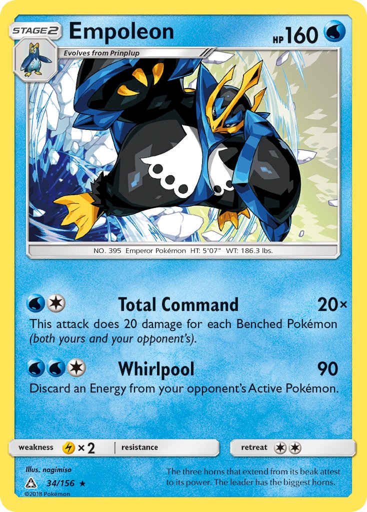Empoleon (34/156) (Cracked Ice Holo) (Theme Deck Exclusive) [Sun & Moon: Ultra Prism] | Good Games North