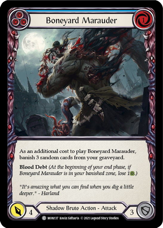 Boneyard Marauder (Blue) [MON137] 1st Edition Normal | Good Games North