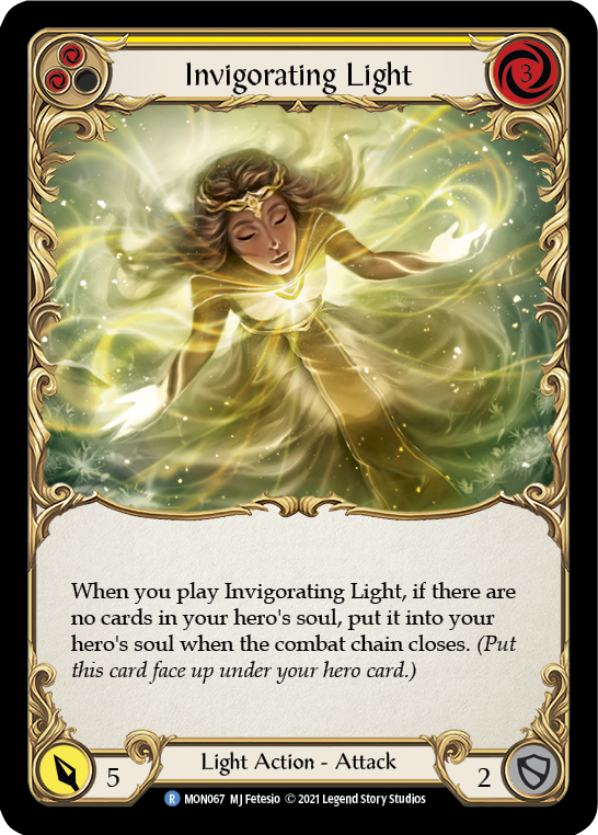 Invigorating Light (Yellow) [MON067-RF] 1st Edition Rainbow Foil | Good Games North