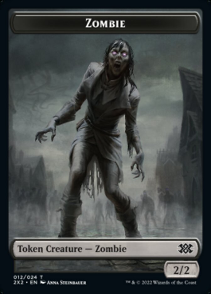 Zombie // Knight Double-sided Token [Double Masters 2022 Tokens] | Good Games North
