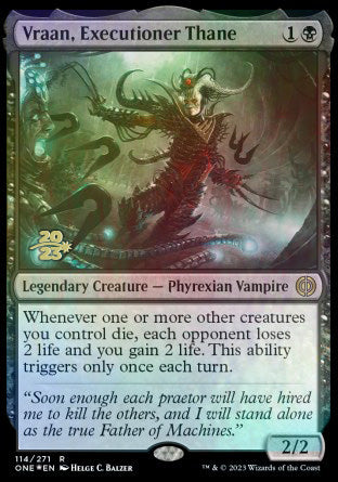 Vraan, Executioner Thane [Phyrexia: All Will Be One Prerelease Promos] | Good Games North