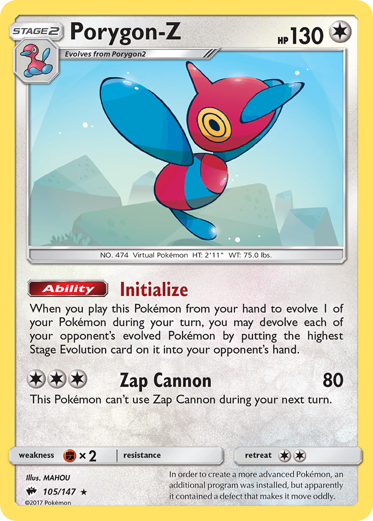 Porygon-Z (105/147) [Sun & Moon: Burning Shadows] | Good Games North