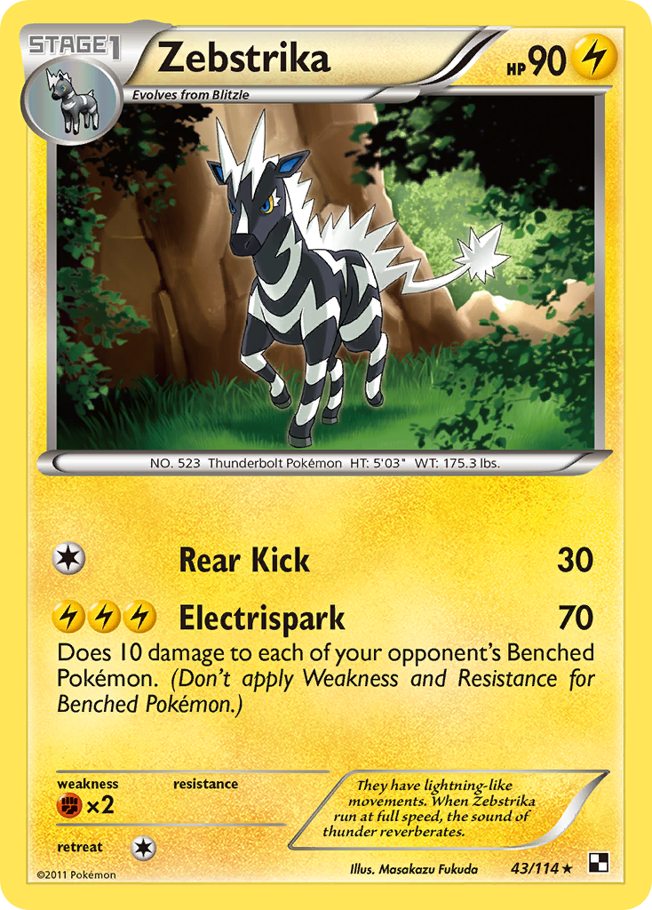 Zebstrika (43/114) [Black & White: Base Set] | Good Games North