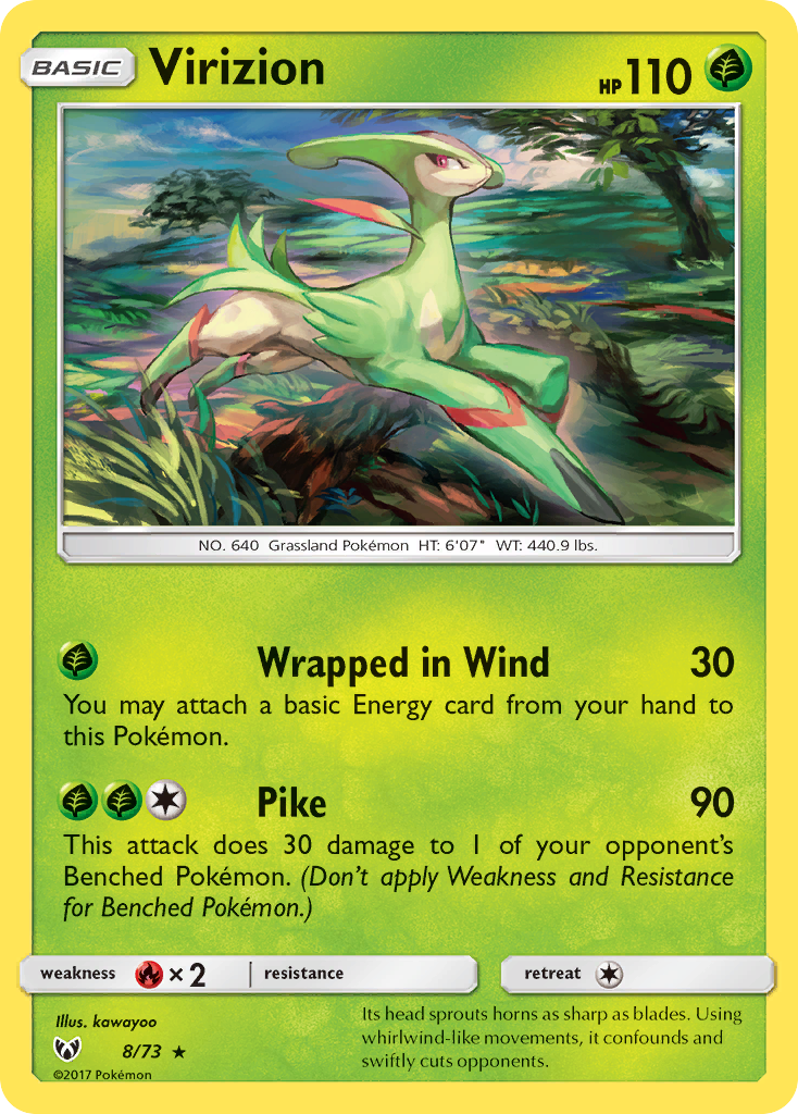 Virizion (8/73) [Sun & Moon: Shining Legends] | Good Games North