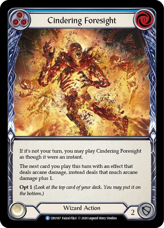 Cindering Foresight (Blue) [CRU167] 1st Edition Rainbow Foil | Good Games North