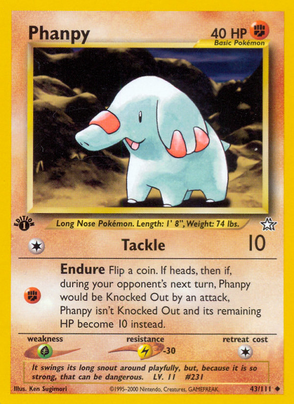 Phanpy (43/111) [Neo Genesis 1st Edition] | Good Games North