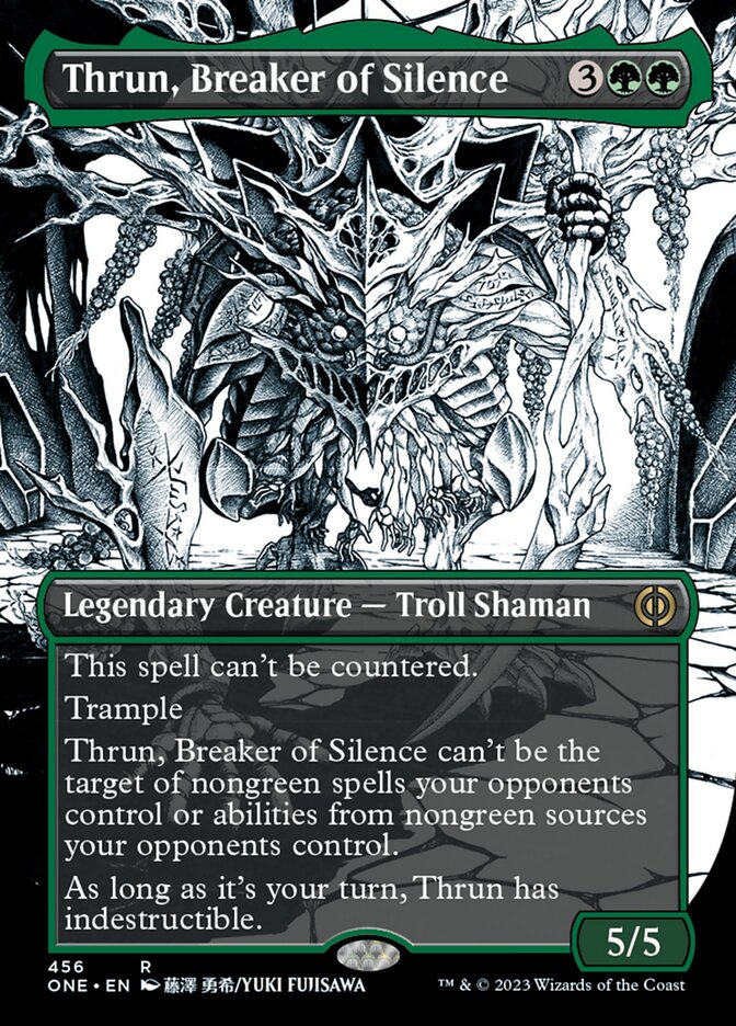 Thrun, Breaker of Silence (Borderless Manga Step-and-Compleat Foil) [Phyrexia: All Will Be One] | Good Games North