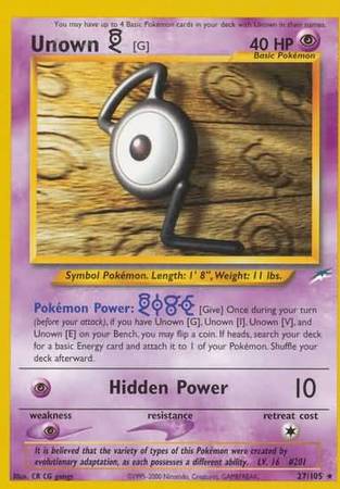 Unown [G] (27/105) [Neo Destiny Unlimited] | Good Games North