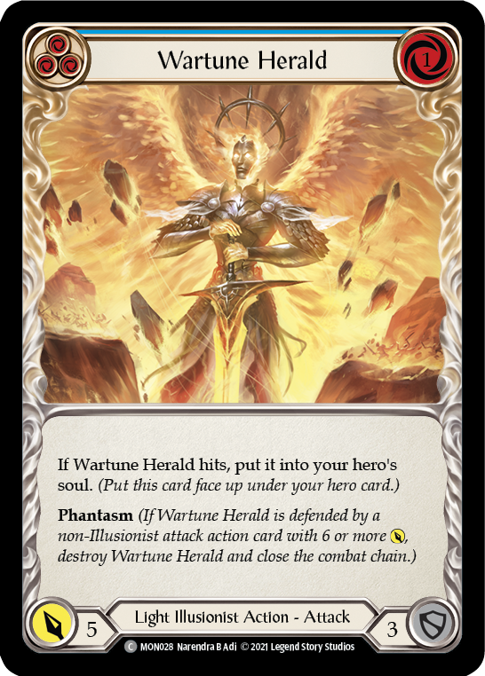 Wartune Herald (Blue) [MON028-RF] 1st Edition Rainbow Foil | Good Games North
