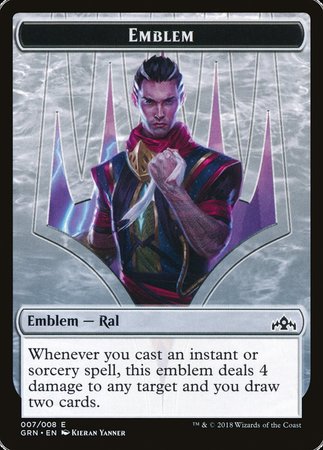 Emblem - Ral, Izzet Viceroy [Guilds of Ravnica Tokens] | Good Games North